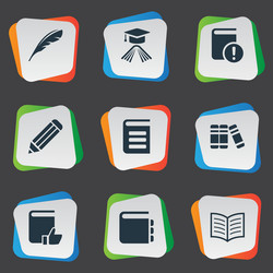 set of simple reading icons vector image