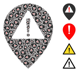 warning map pointer icon recursion composition vector image