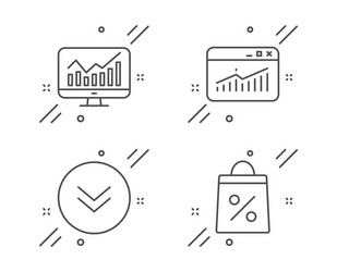website statistics and scroll down vector image