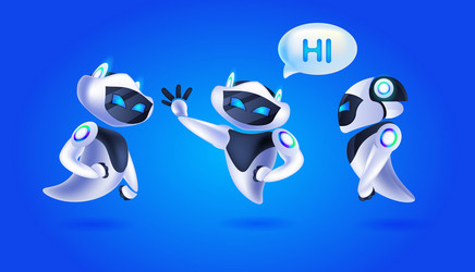 Robots in Meeting - Tech Discussion vector image