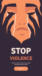 scared terrified girl crying stop violence vector