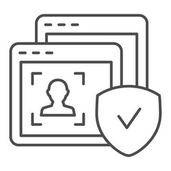 sign up page window thin line icon web vector image