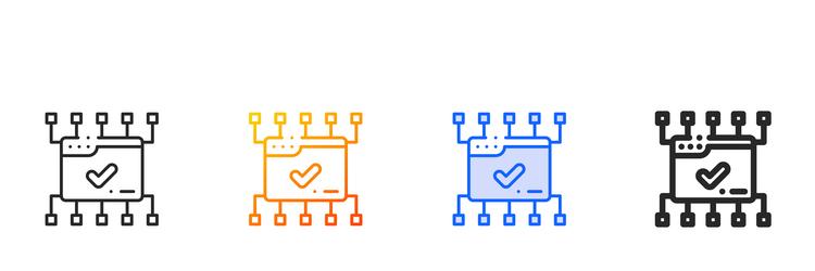 browser iconthin linear gradient blue stroke vector image