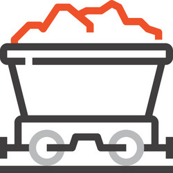 coal mining flat line web icon concept vector image