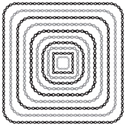 collection of square bicycle chain border frames vector image