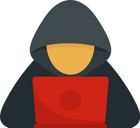 cyber hacker icon flat isolated vector