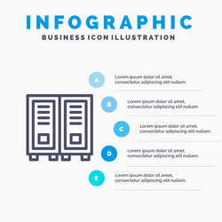education library read reading line icon with 5 vector image