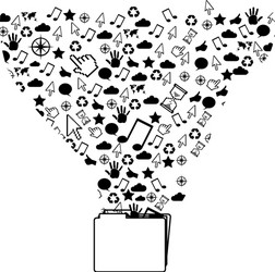 figure file with technological icon vector image