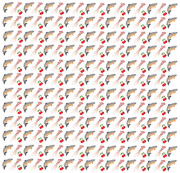 fish squid with fruit as a pattern background vector image