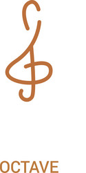 octave concept 2 colored icon simple line element vector image