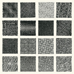 set of hand drawn marker and ink patterns vector image