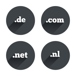 Top-level domains signs de com net and nl vector