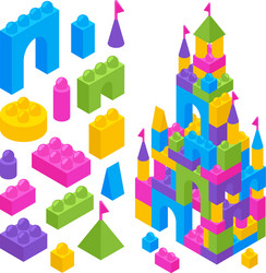 toy constructor isometric blocks vector