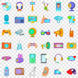 useful device icons set cartoon style vector image
