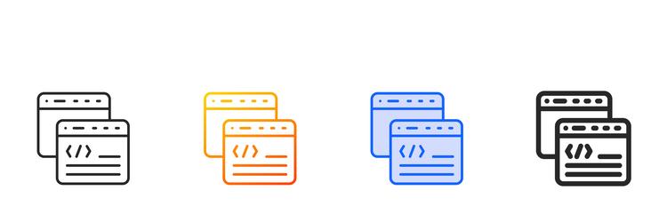 browser iconthin linear gradient blue stroke vector image