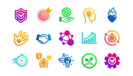 core values icons integrity target purpose vector image