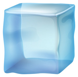 crystal ice cube cold glossy water block vector