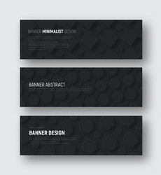 set of black horizontal banners with rhombuses vector