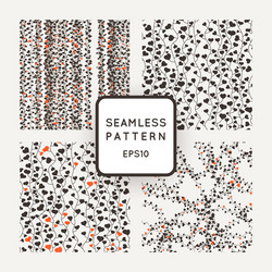 set of seamless patterns stylized vines vector image