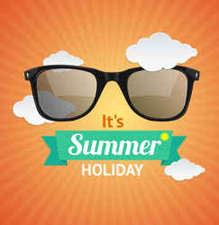 sunglasses summer card background vector