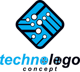 technology cpu design with square microprocessor vector image