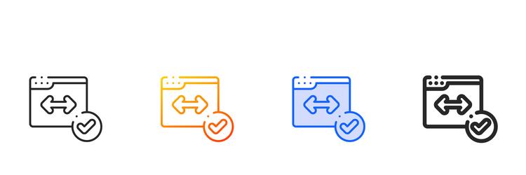 browser iconthin linear gradient blue stroke vector image