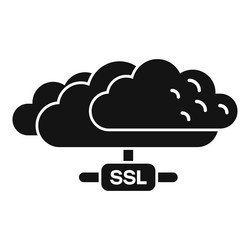 data cloud ssl certificate icon simple web vector