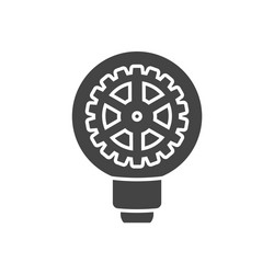 lamp and gear icon symbol generating new ideas vector image