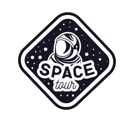 Space label black and white vector