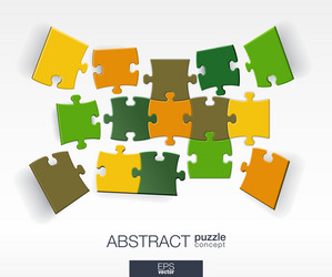 abstract background with connected color puzzles vector image