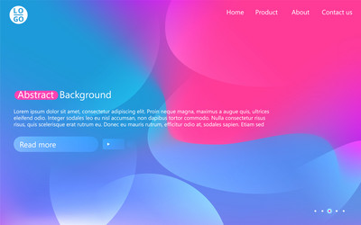 Abstract website template with gradient vector