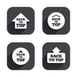 back to top signs scroll up with arrow vector image