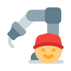 factory worker operating a robotic arm vector image