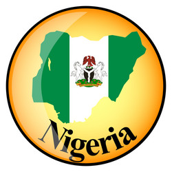orange button with the image maps of nigeria vector image