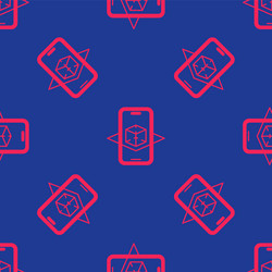 red 3d modeling icon isolated seamless pattern vector image