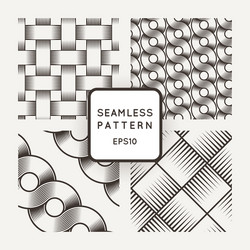 set of seamless patterns with intertwined vector image