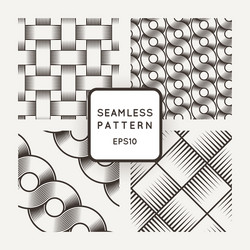 Set of seamless patterns with intertwined vector