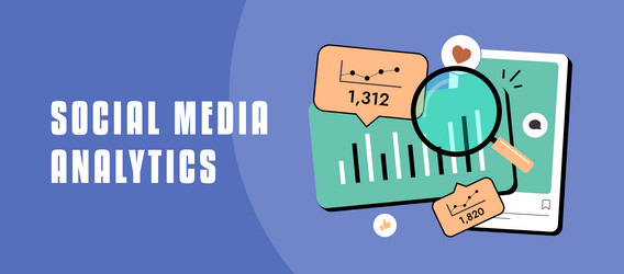 social media performance analytics with likes vector image