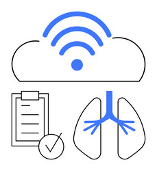 cloud-based healthcare monitoring with checklist vector image