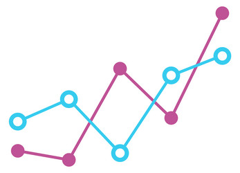 data comparison chart point line diagram element vector image