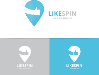 Map pointer and like logo combination vector