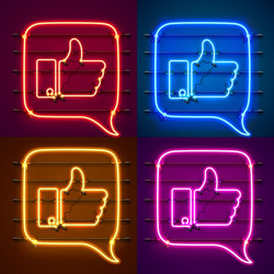 neon sign color set template design element vector