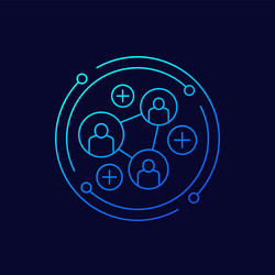 referrals line icon for web vector image