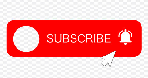 subscribe - button red color with handon vector image