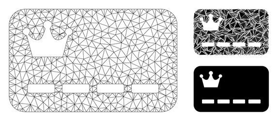 vip card mesh 2d model and triangle mosaic vector image