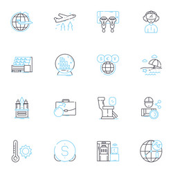 artificial intelligence linear icons set machine vector image