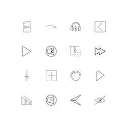 buttons simple linear icons set outlined vector image