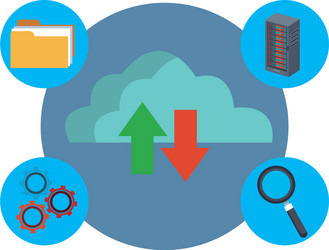 cloud computing and database icons vector image