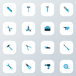 handtools colorful icons set collection of shears vector image