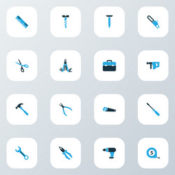 handtools colorful icons set collection of shears vector